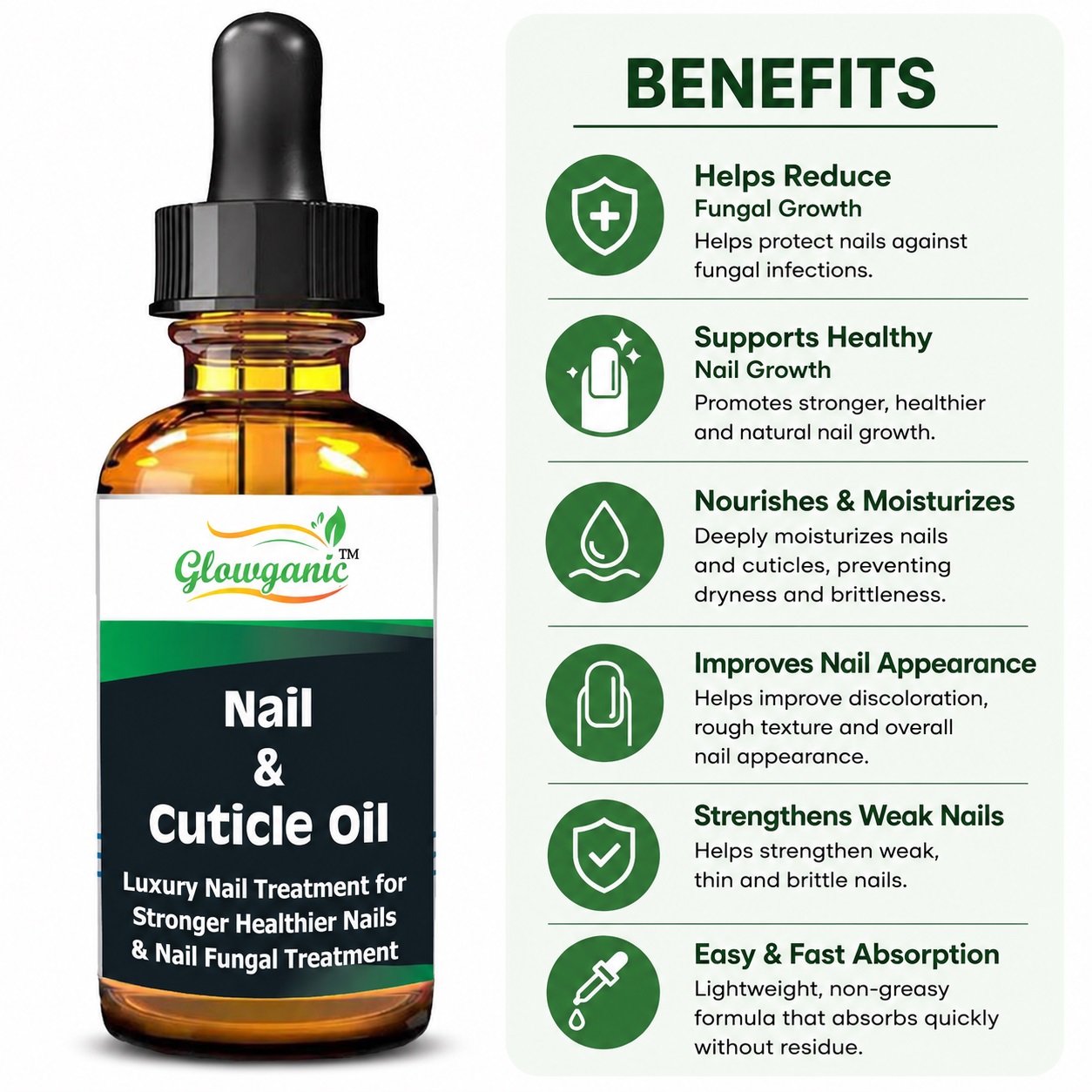 Natural Nail Fungus Treatment Oil for repairing yellow, thick, brittle, and fungal nails – 30ml