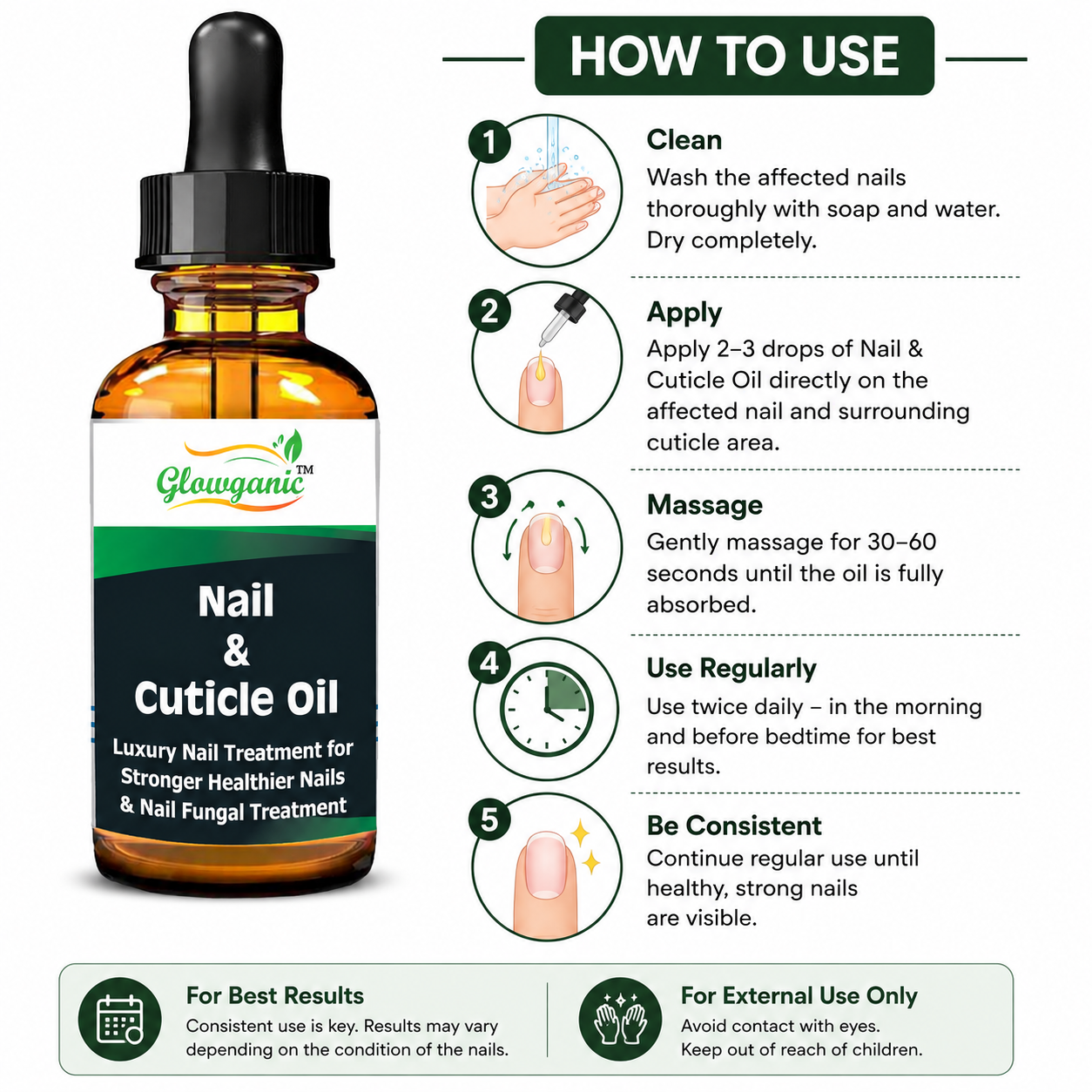 Natural Nail Fungus Treatment Oil for repairing yellow, thick, brittle, and fungal nails – 30ml