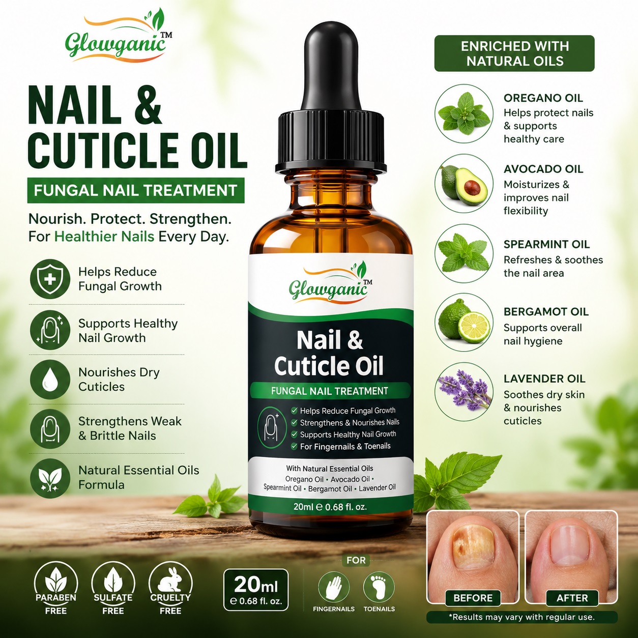 Nail Fungus Treatment Oil 30ml for fungal, yellow, thick, and damaged nails